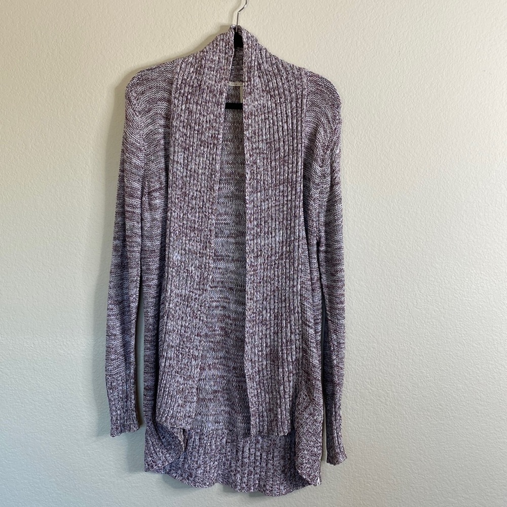 Roxy cardigan open-front heathered maroon xl extra-large